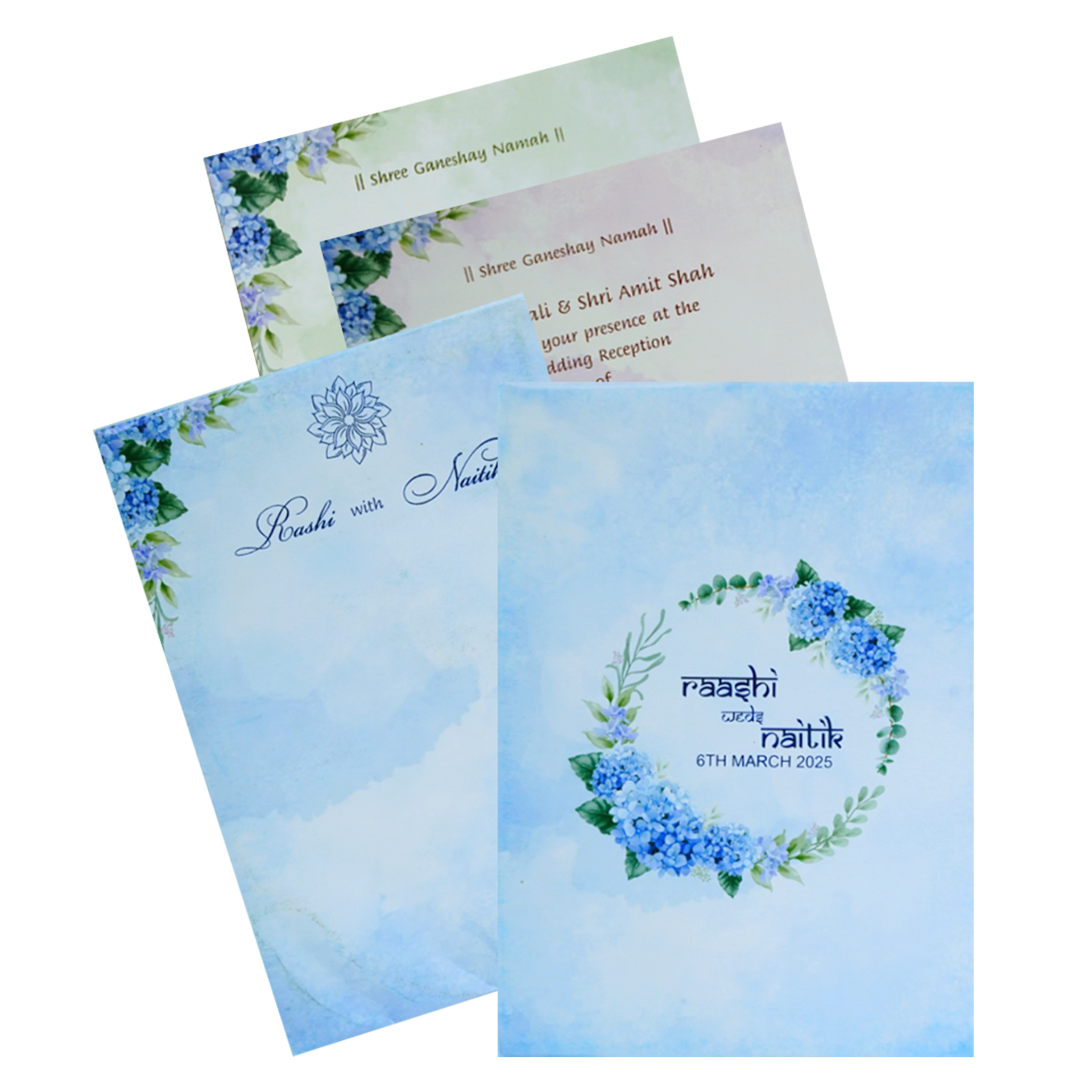 Make your event special with our exclusive Blue Floral Padded Invitation Card. Shop now! ?WhatsApp Support ?Express Delivery.