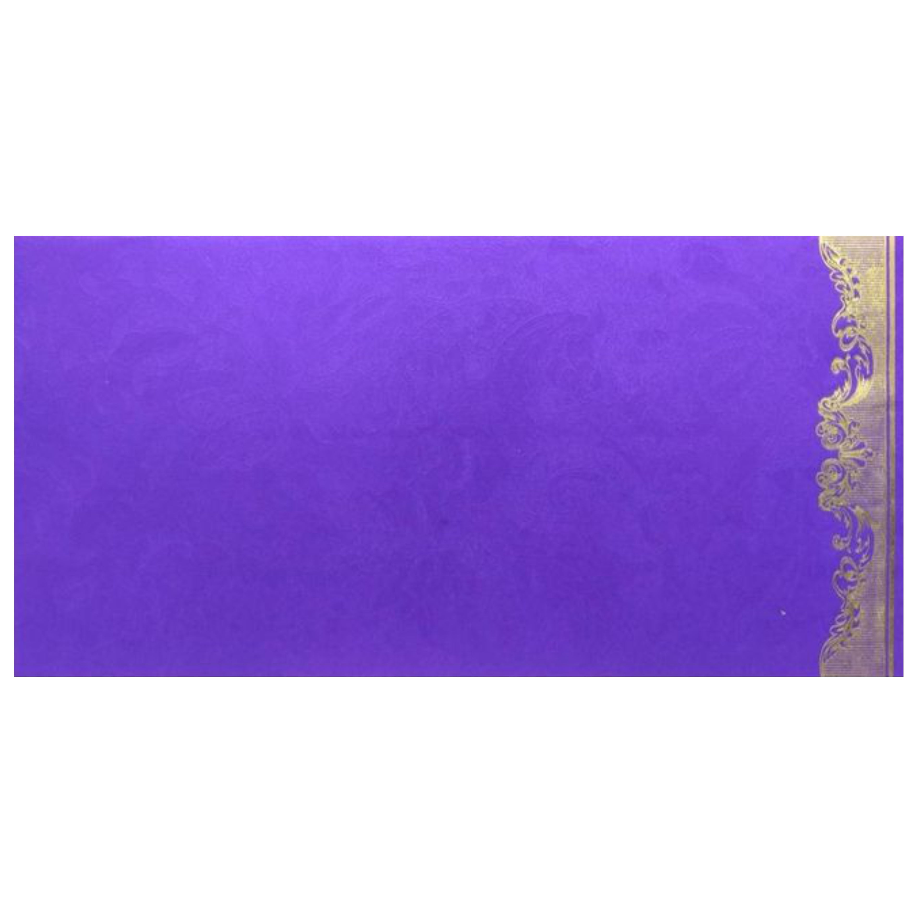 Lovely Gold Foiling Ganesha With Violet Shading Wedding Card-King of Cards