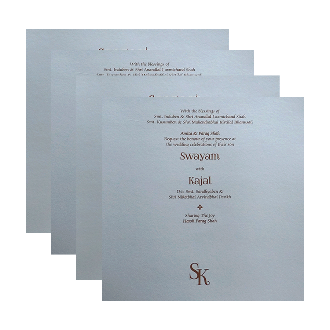 Silver Embossed Wedding Card-KPR09130
