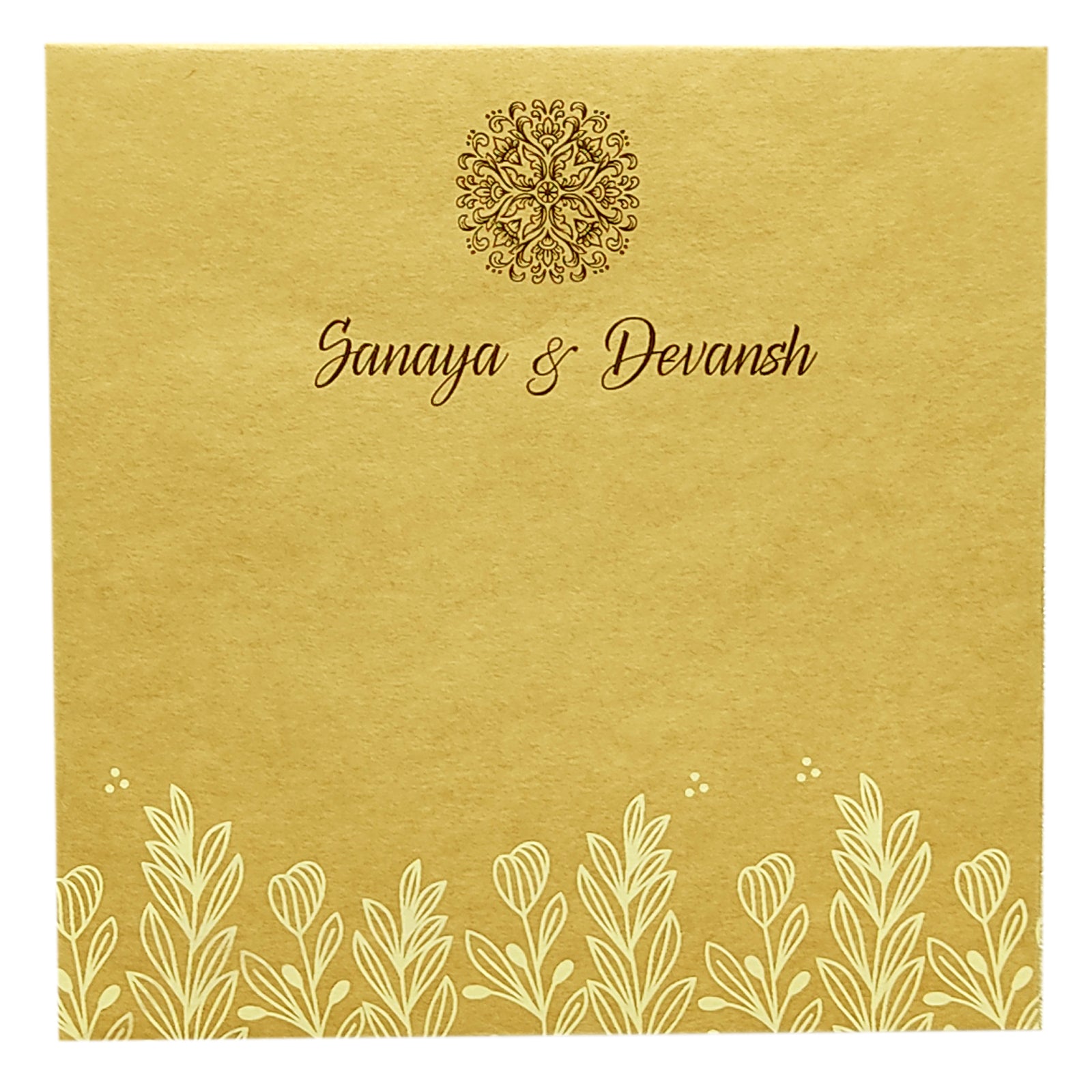 Brown Floral Invitation card-KRC29552