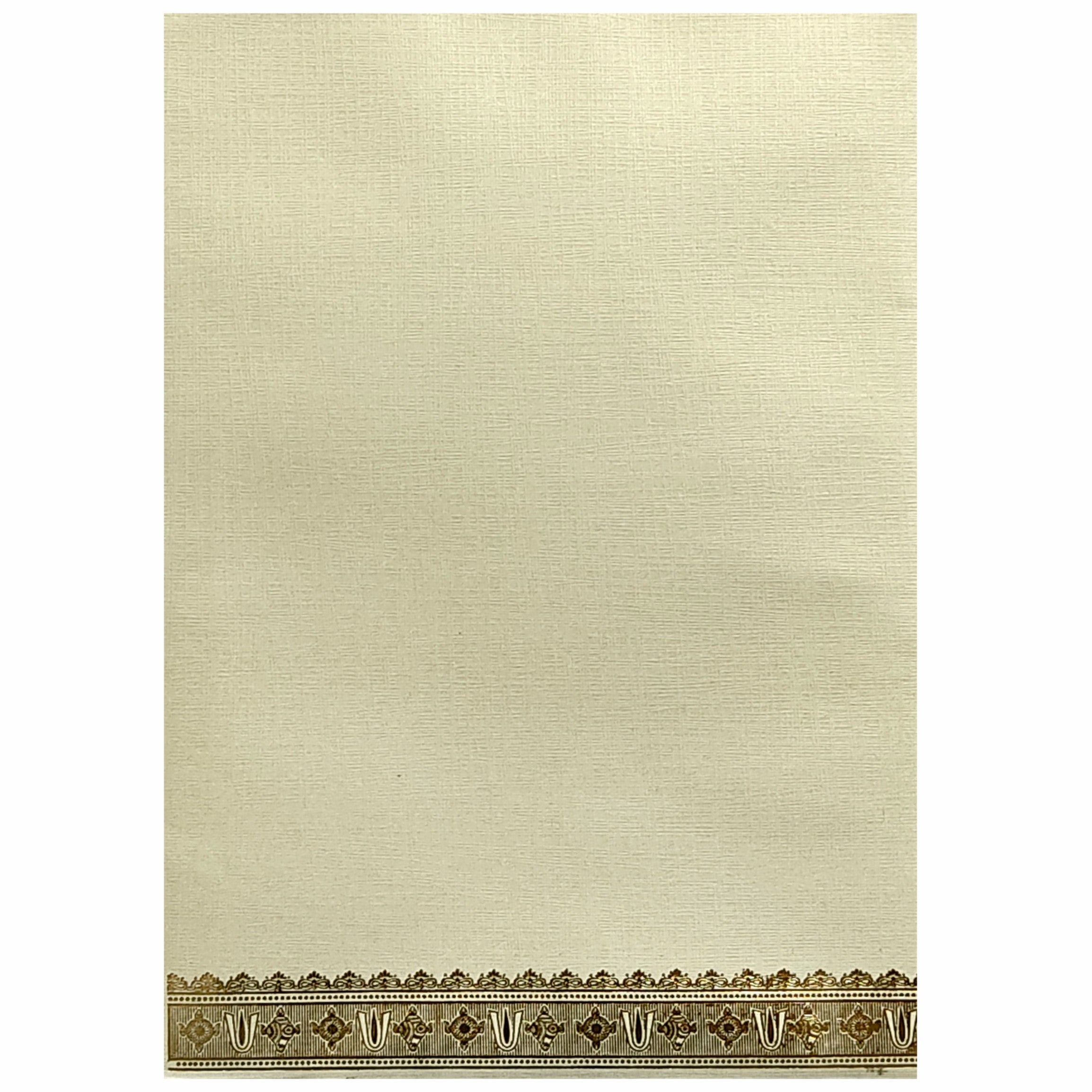 Cream Metallic Balaji Padmavathi With Square Ganesha Sticker-KNCM22CB