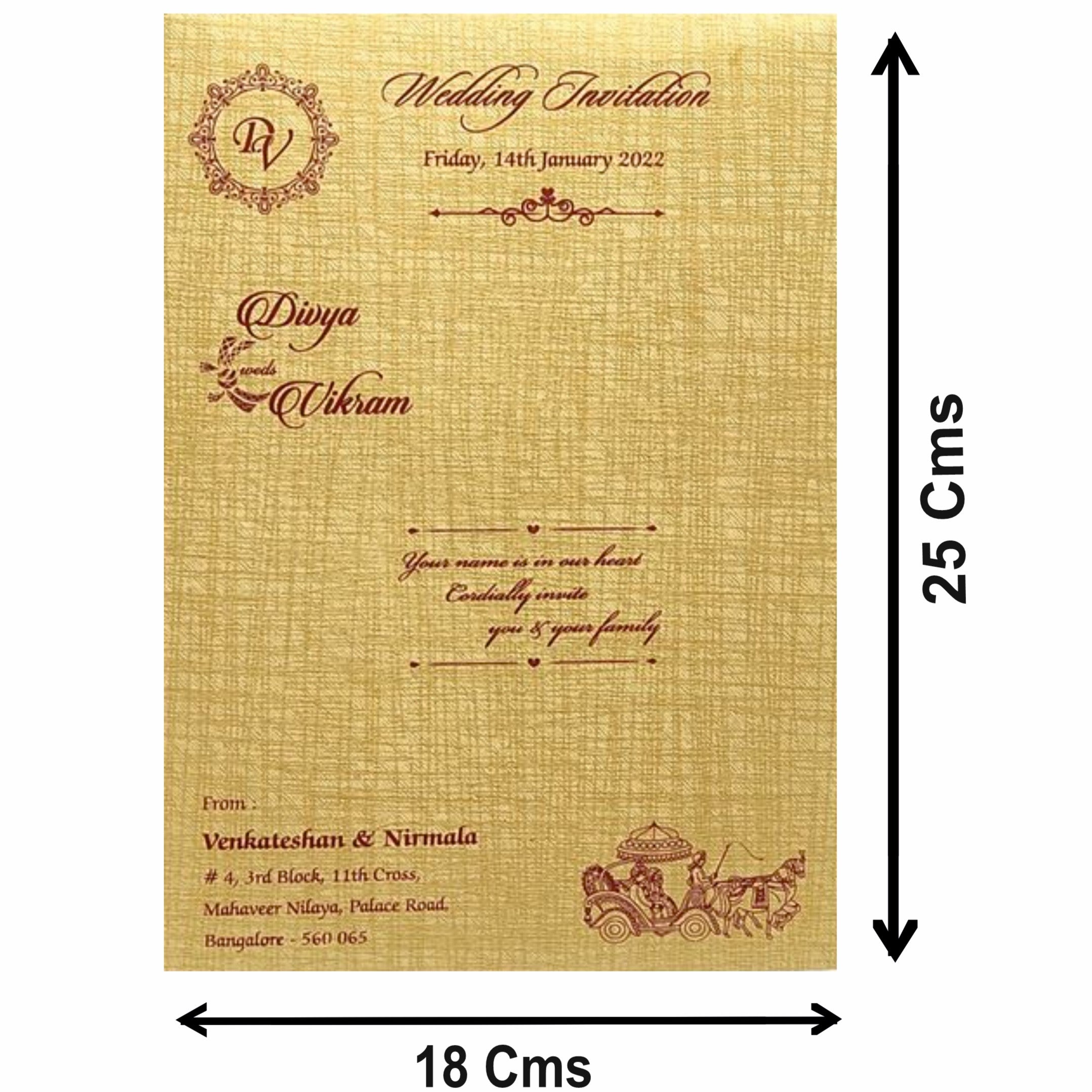 Brown Gold Metallic Invitation Card-KNCM31NM