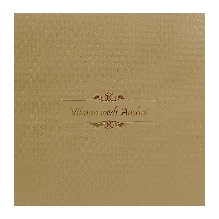 Brown Gold Padded Invitation-King of Cards