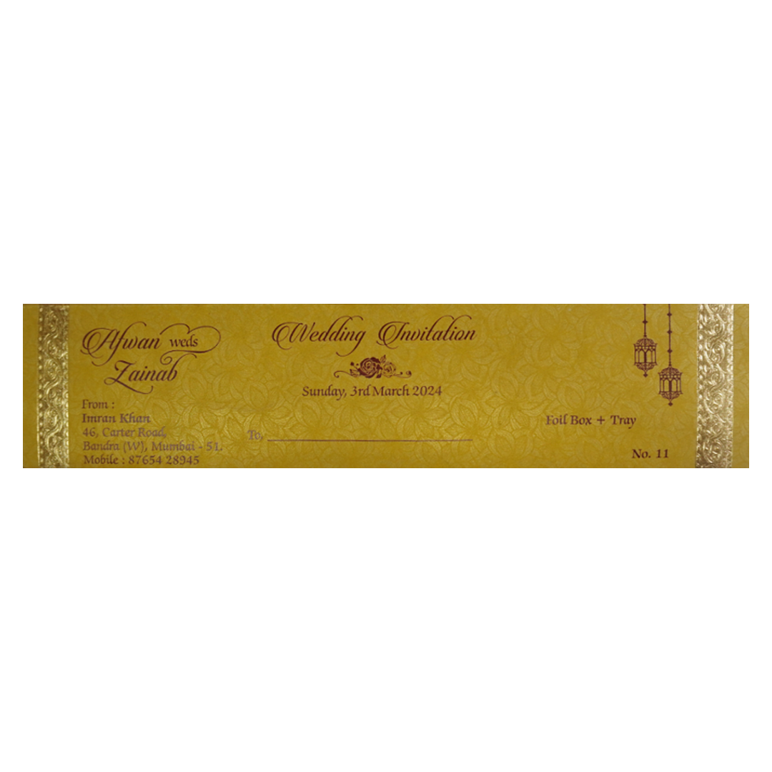 Dark Maroon Scroll Invitation-KJTS0019