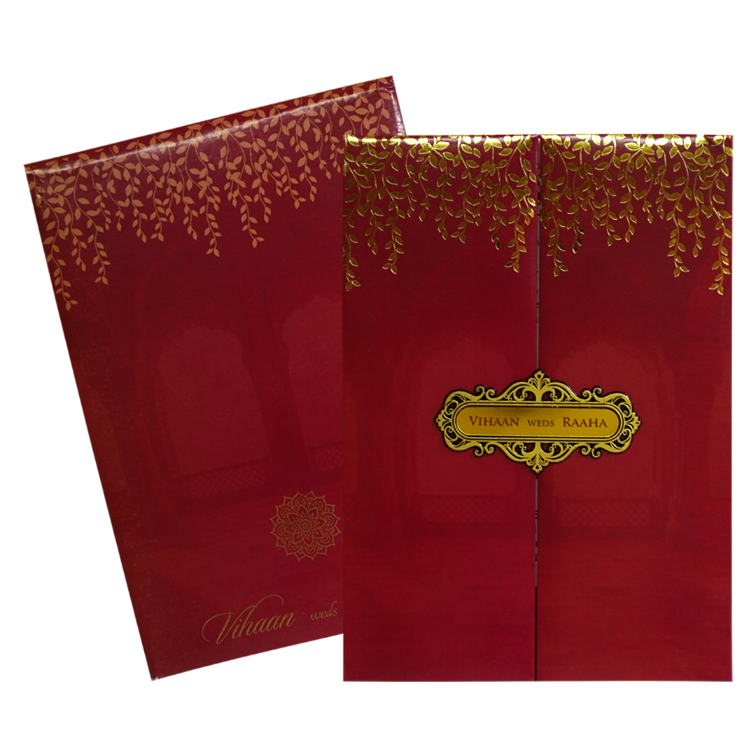 Red Padded Wedding Card-KRC30670