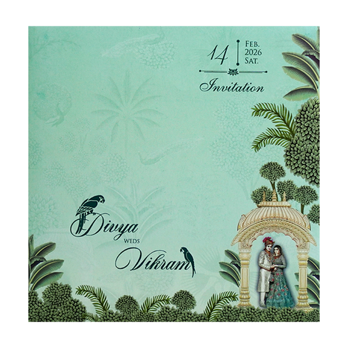 Green Traditional Nameplate Invitation Card-King of Cards