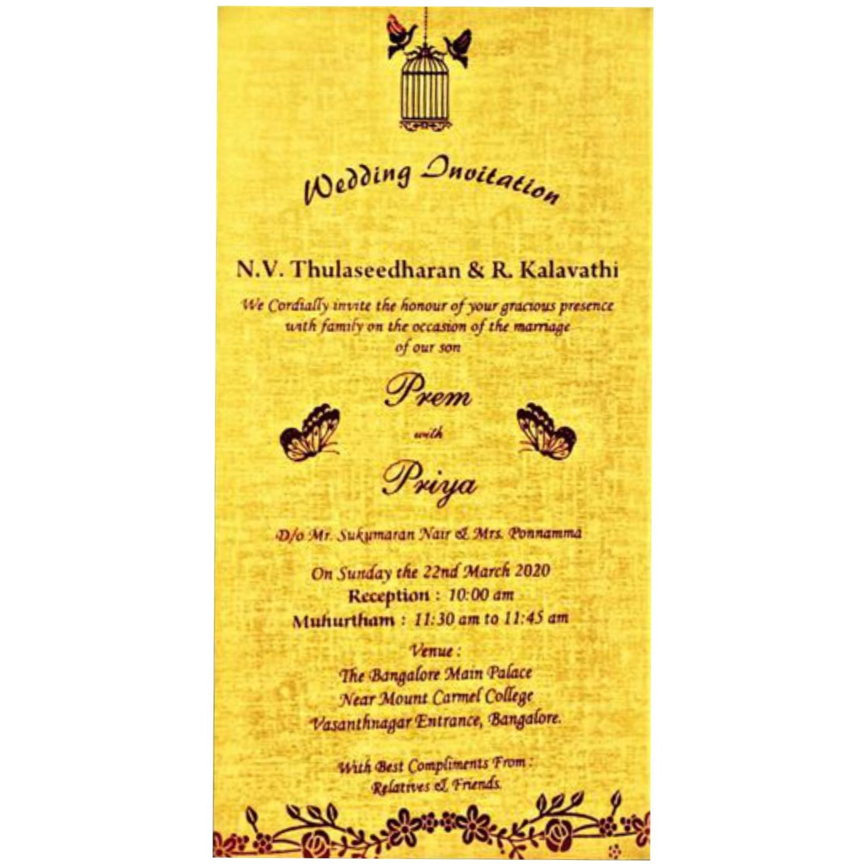Red single sheet laser cut with gold insert invitation-KNS025RG
