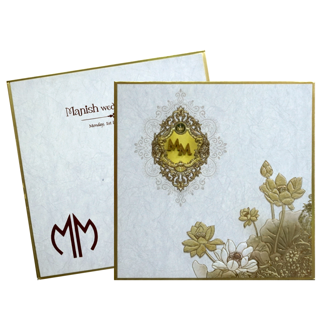 Grey Premium Padded Marriage Card-KPR24310