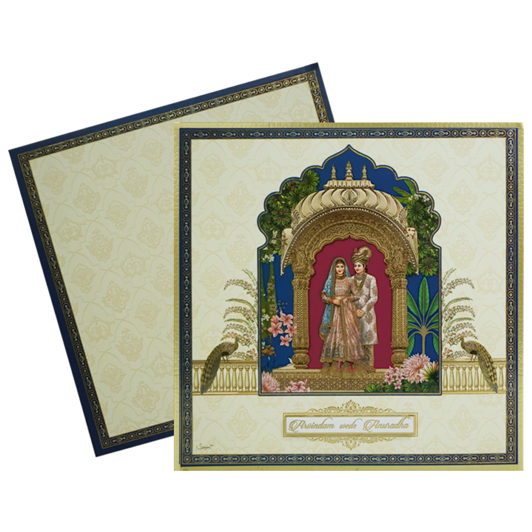 Cream Arch Padded Marriage card-KAC05600