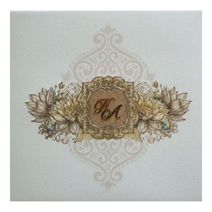 Cream Padded Premium Wedding Invitation-King of Cards
