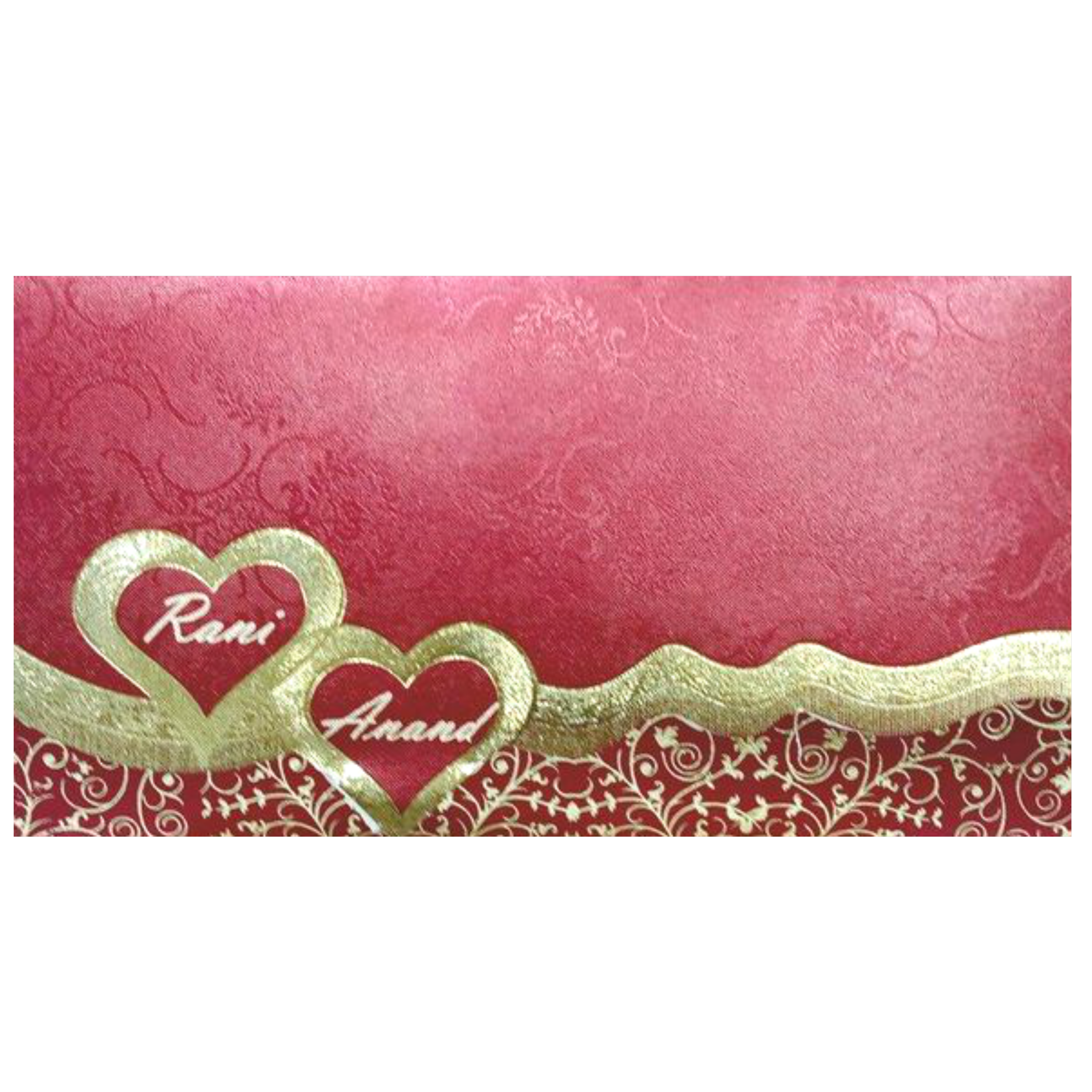 Enchanting Maroon Shading With Gold Foiling Personal Wedding Card - KNKSP732