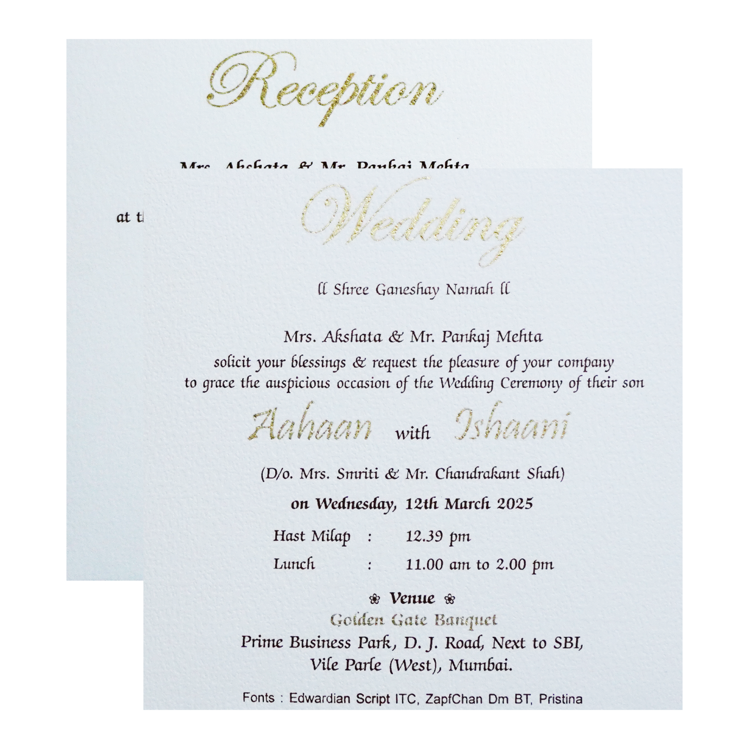 White Floral Theme Invitation-KRC30320