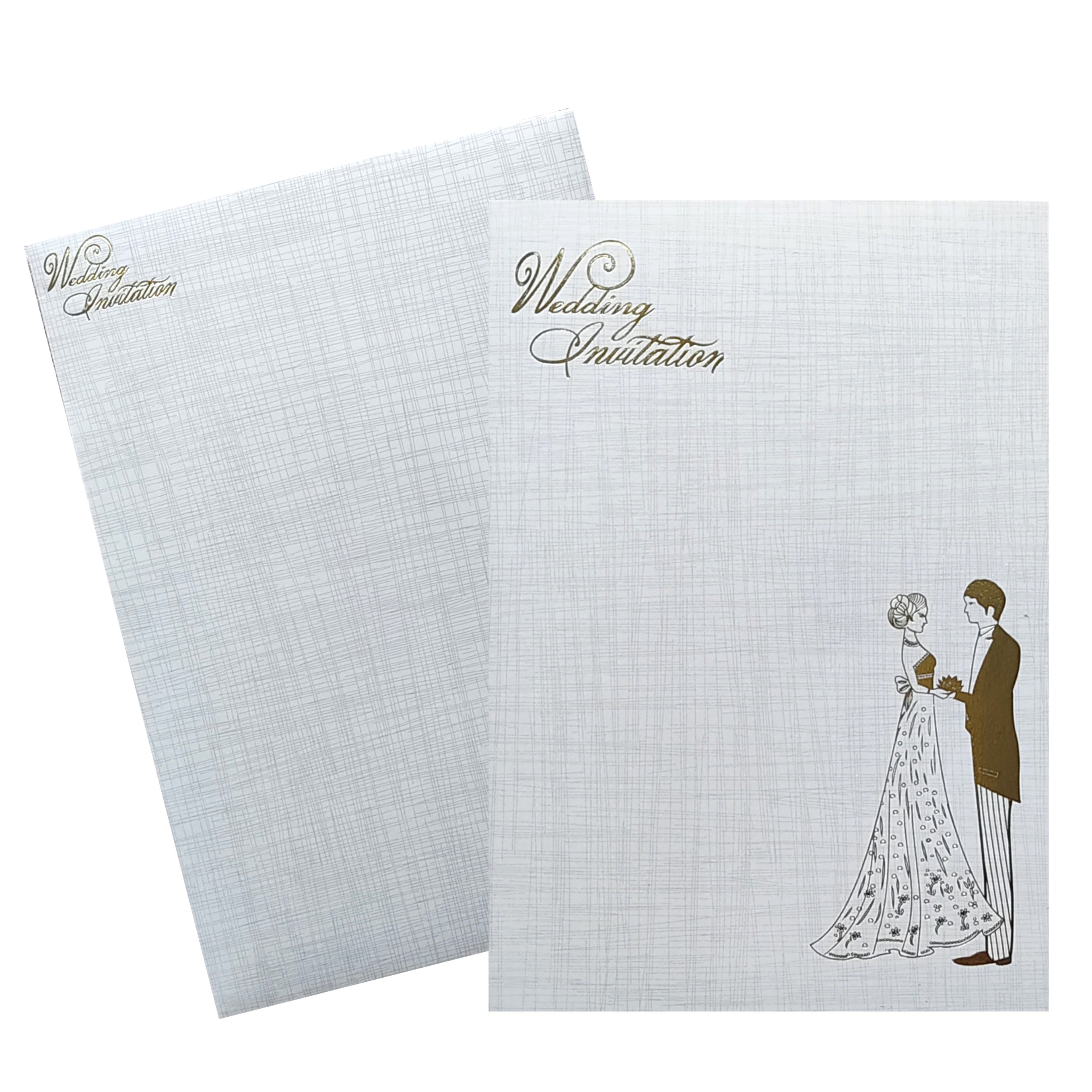 Grey Couple Wedding Invitation Card-KNCP35GI