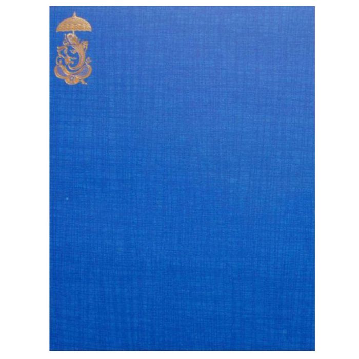 Blue Die Cut Invitation With White Floral Wolly-King of Cards