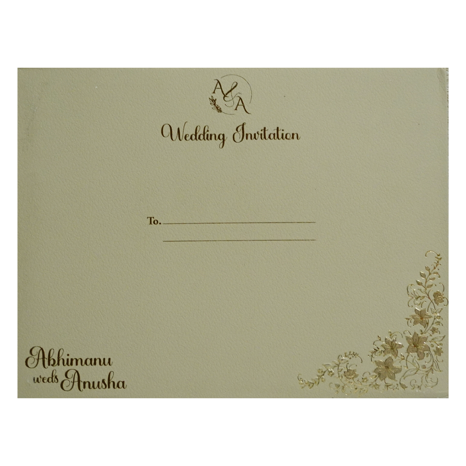 Ivory Padded Wedding Card-KSI12130