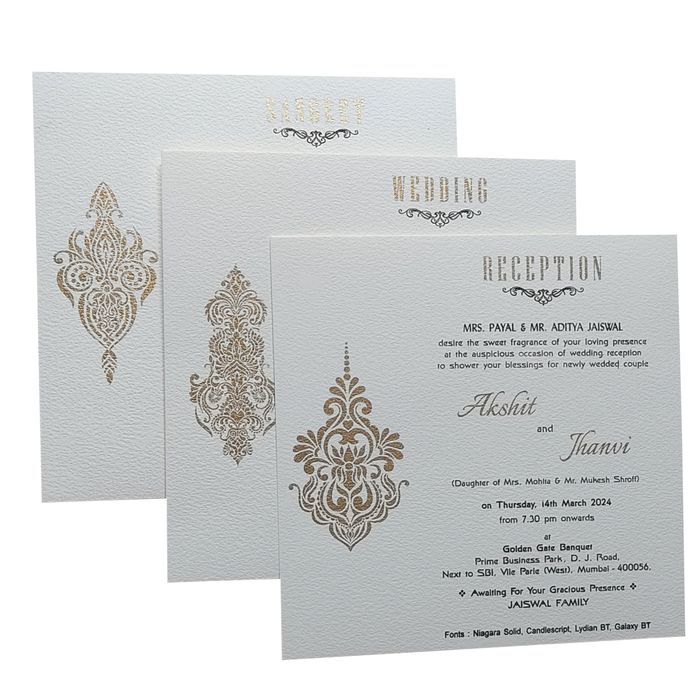 Grey Floral Invitation Card-King of Cards
