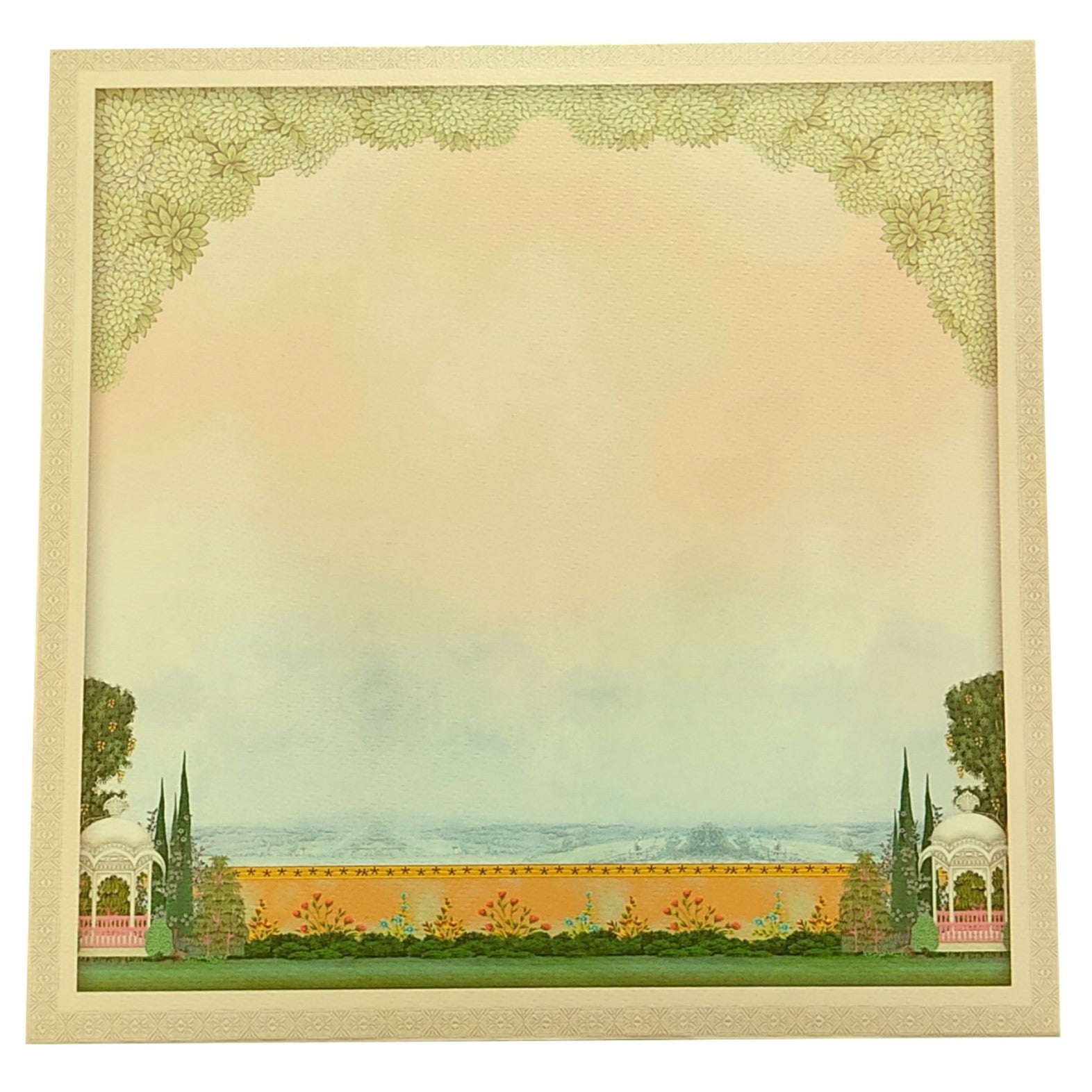 Cream Pink Floral Elephant Invitation Card-King of Cards