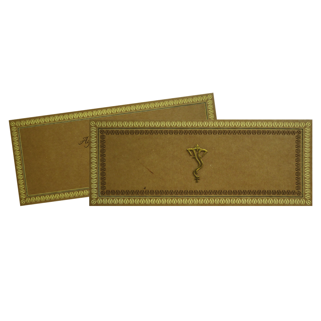 Brown Ganesha Wedding Invitation-King of Cards
