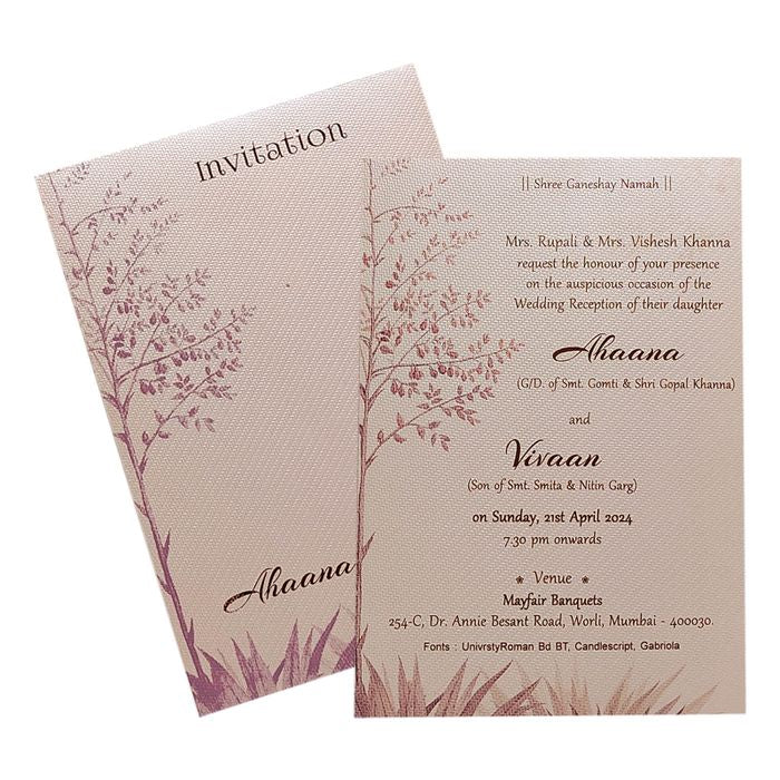 Purple Tree Single Sheet Invitation Card-King of Cards
