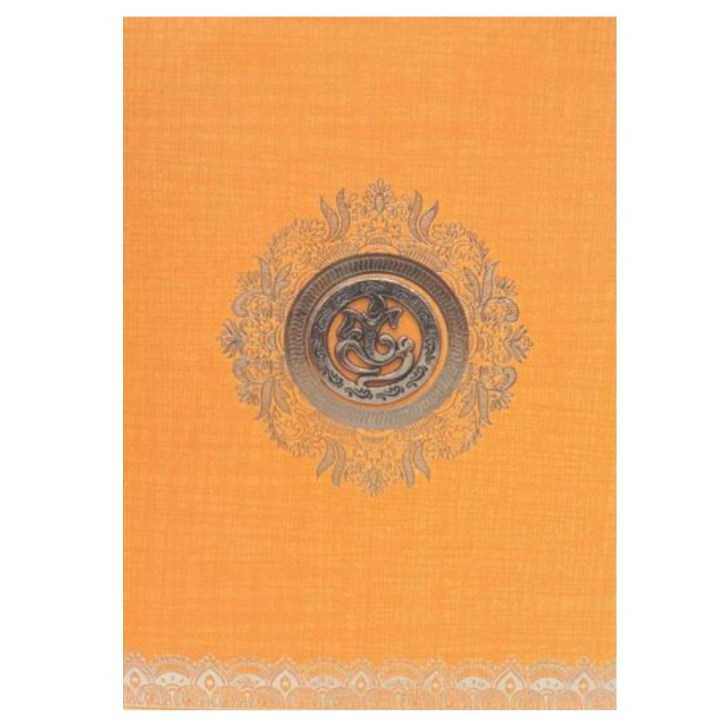 Orange Metallic Royal Gold Foiling Design Invitation Card-KNCM16OG