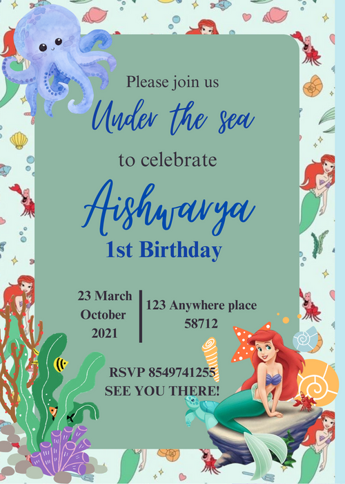 Purple Space Kids birthday Invitation-AAKBI017