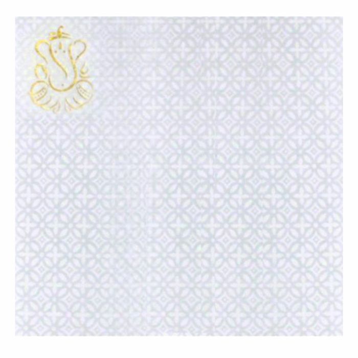 Fluoroscent Gold Colour With Ganesha Wedding Card - KNK30641-King of Cards