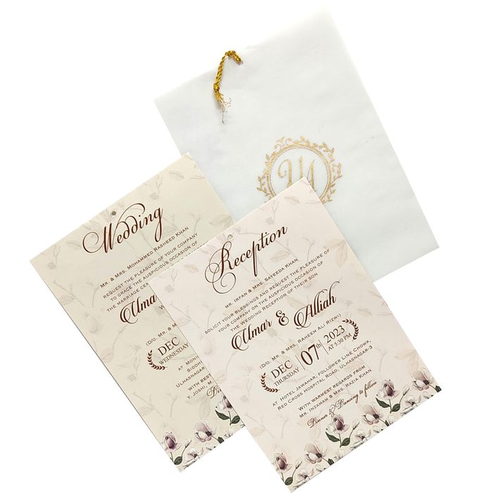 Pale Soft Pink Laser Cut Invitation-King of Cards