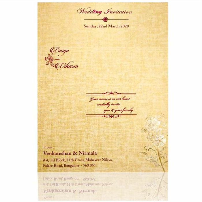 Brown Gold Designer Padded Invite With Name Plate-KNPS9513N