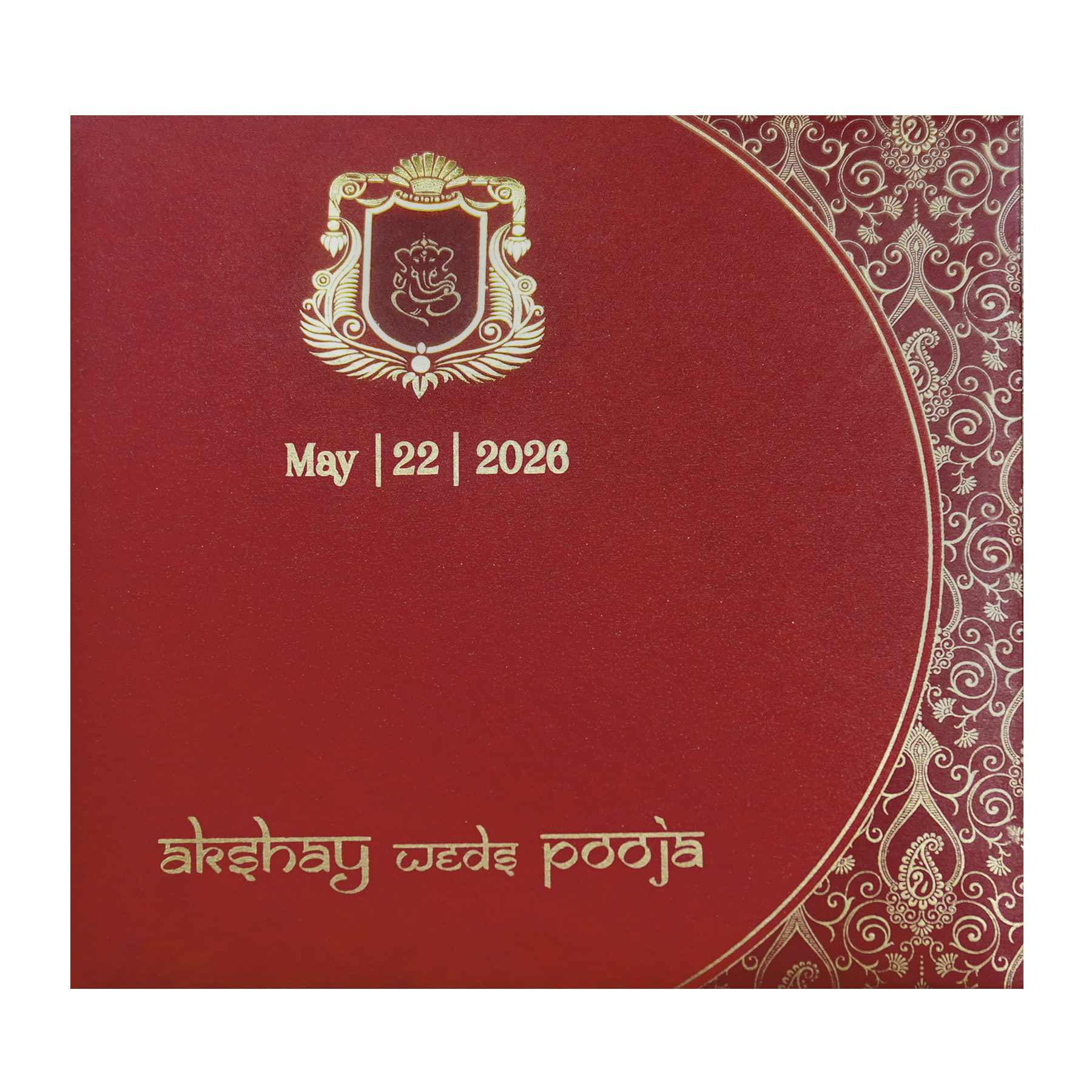 Red Royal Crest Wedding Invitation Card-King of Cards