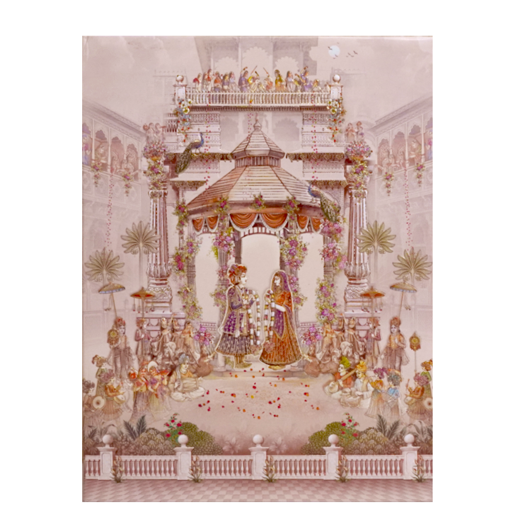 Light Apricot Pink Padded Invitation-KSI12170