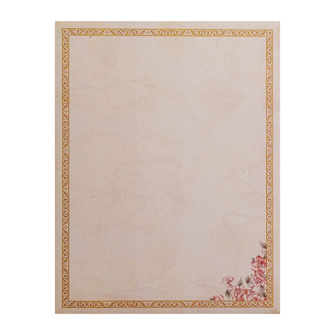 Peach Hibiscus Floral Door Invitation-KNKC4081