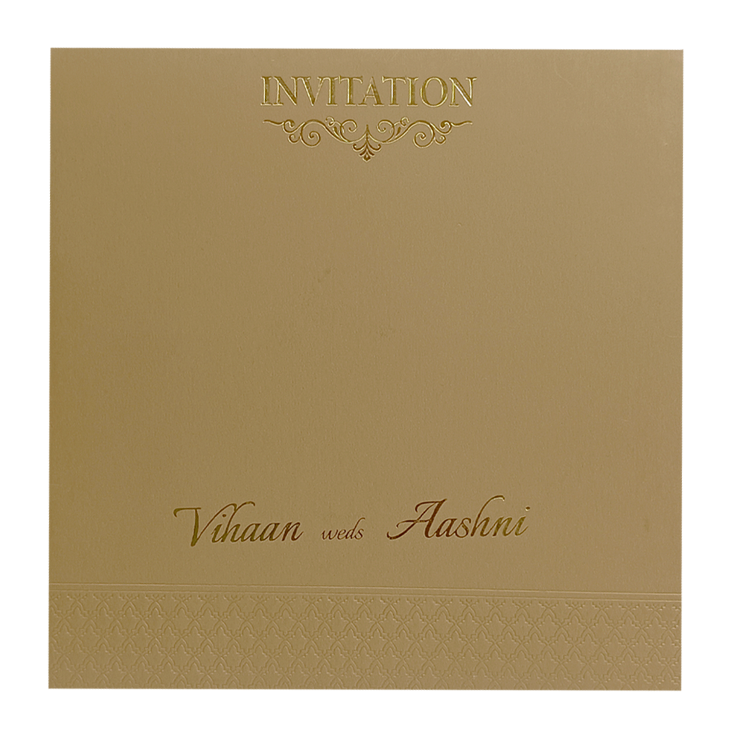 Brown Gold Padded Invitation-KRC30472