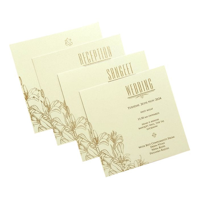 Sliver Cloud Floral Nameplate Invitation Card-King of Cards