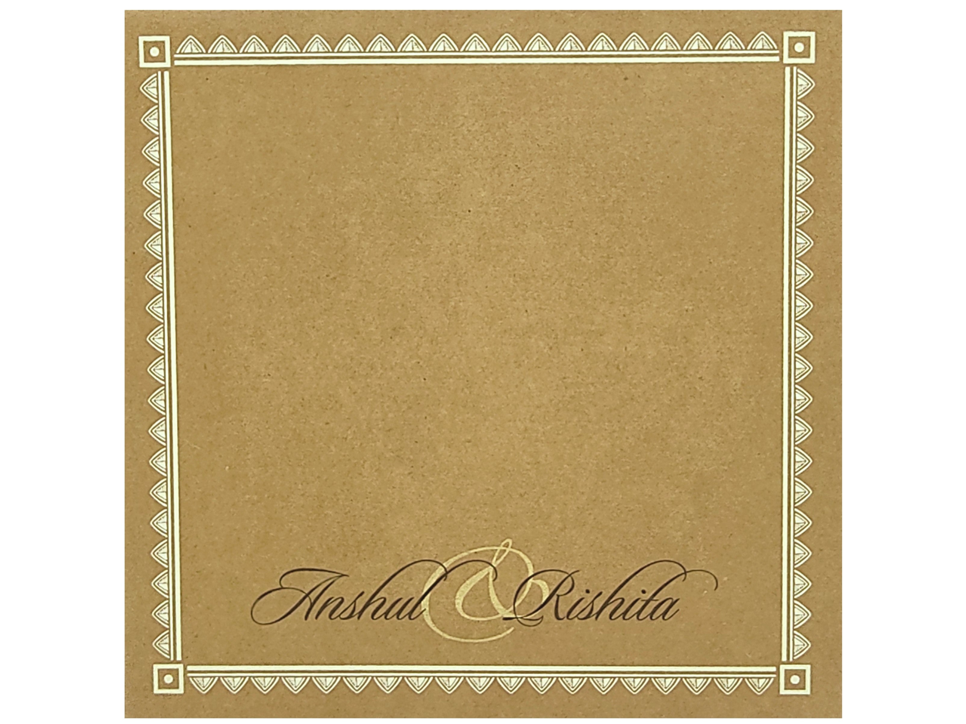 Brown Floral Invitation card-KRC28150