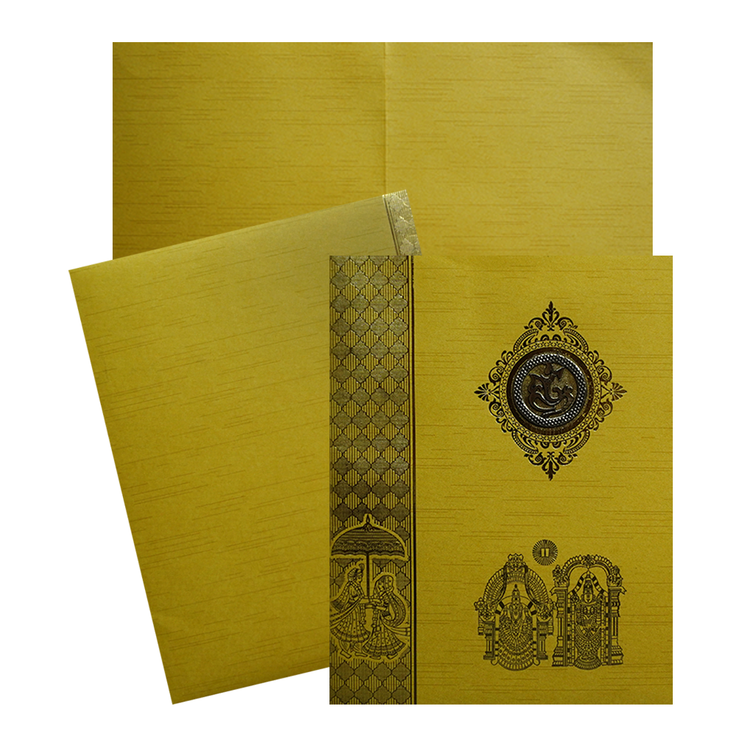Gold Traditional Wedding Card-KNKR5024G