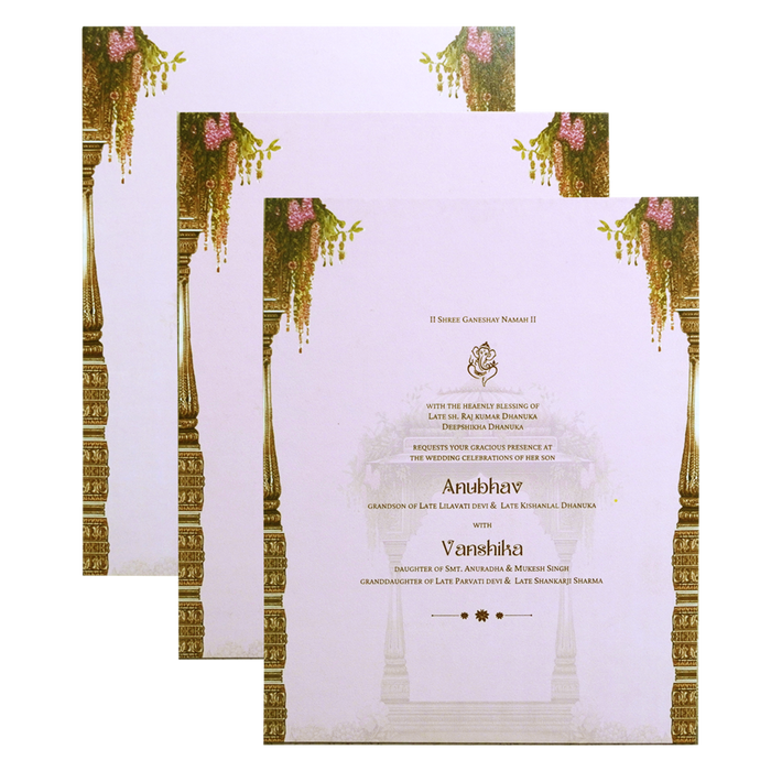Pink Premium Padded Wedding Invitation-King of Cards