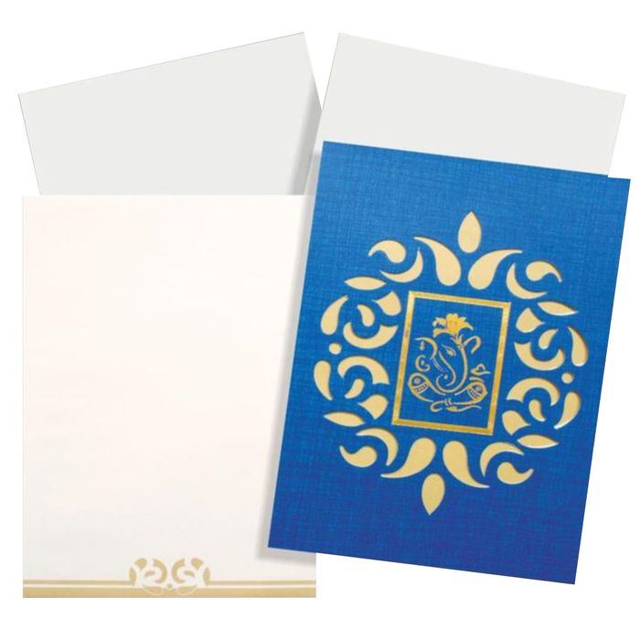 Attractive Laser Cut With Ganesha Theme Wedding Card-King of Cards