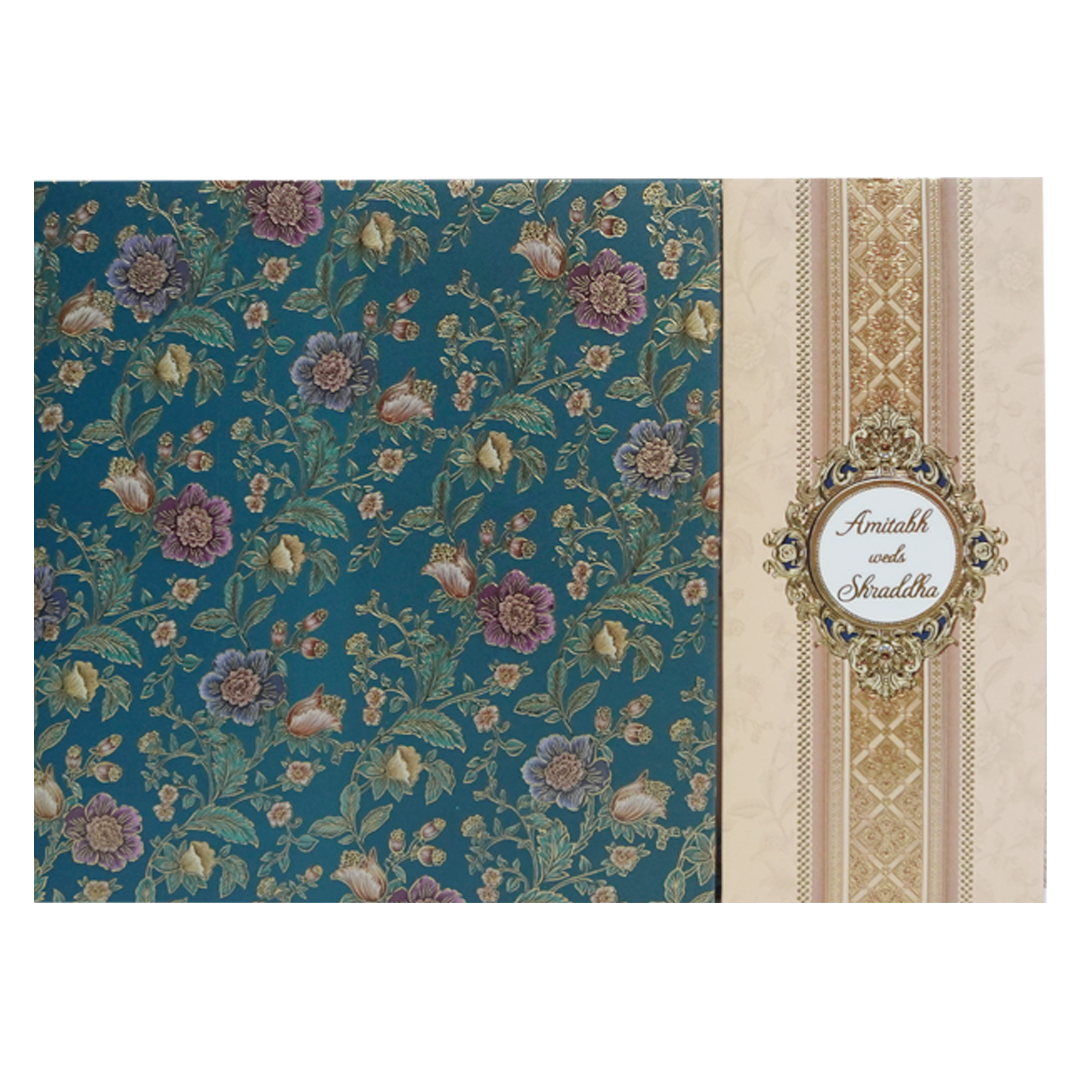 Dark Green Door Type Box Wedding Card-KAC05110