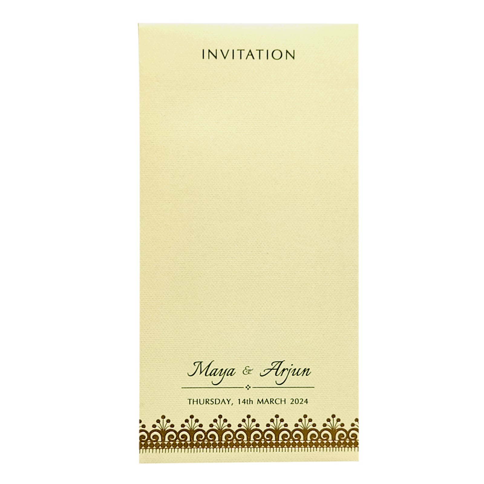 White Foil Design Single Invitation Card-KRCS6062