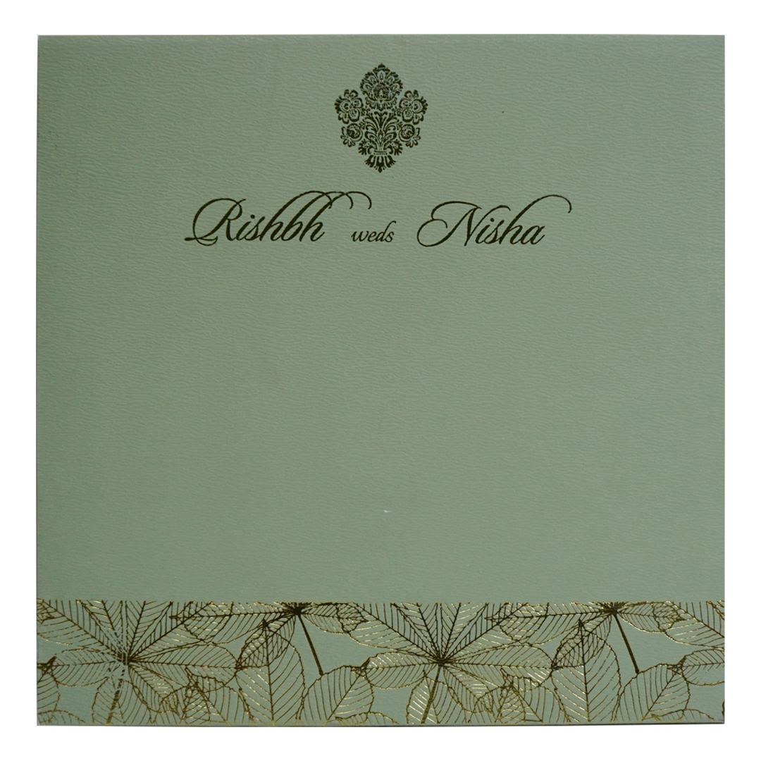 Pastel Green Wedding Card-KRC30271
