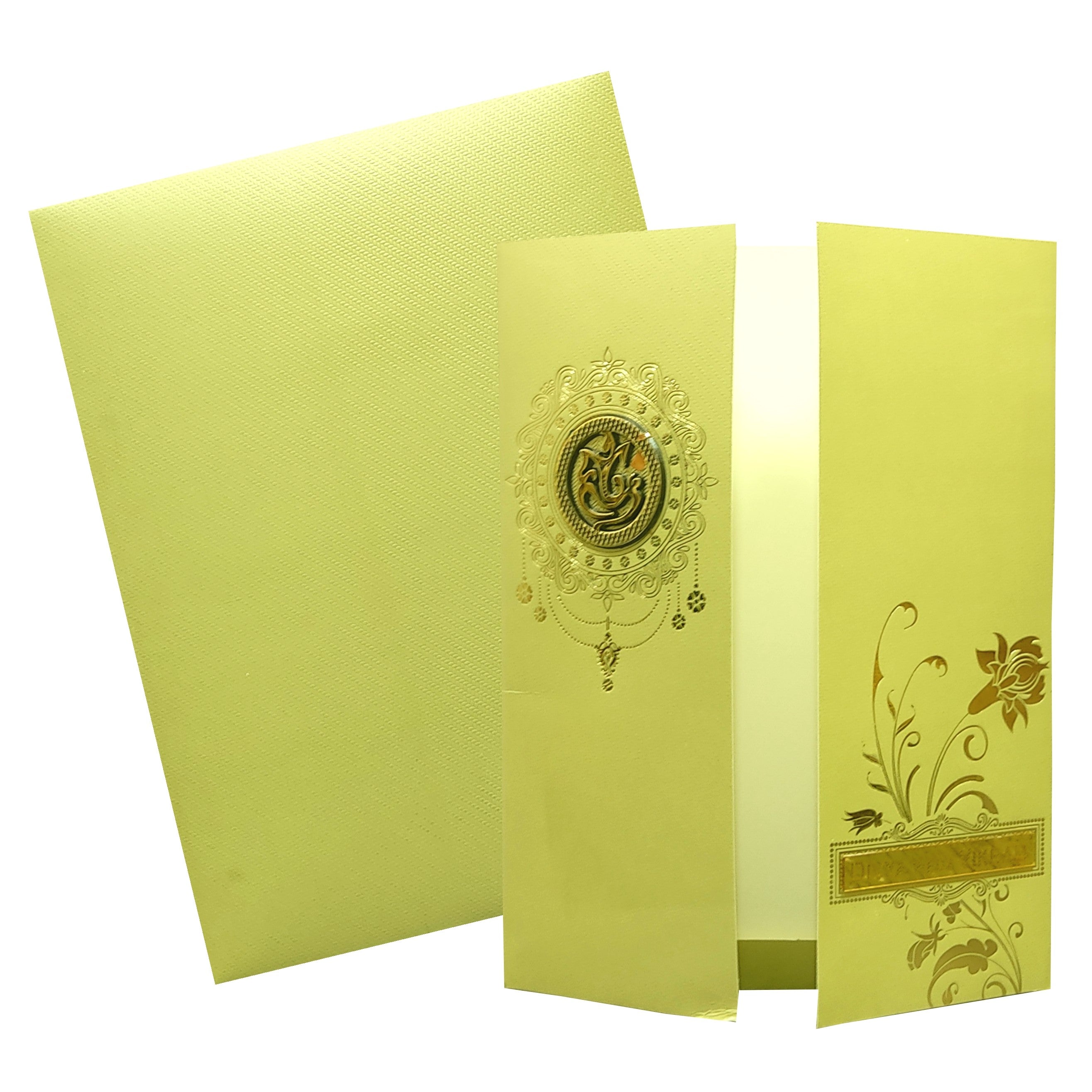 Light Green Floral Door Invitation Card-King of Cards