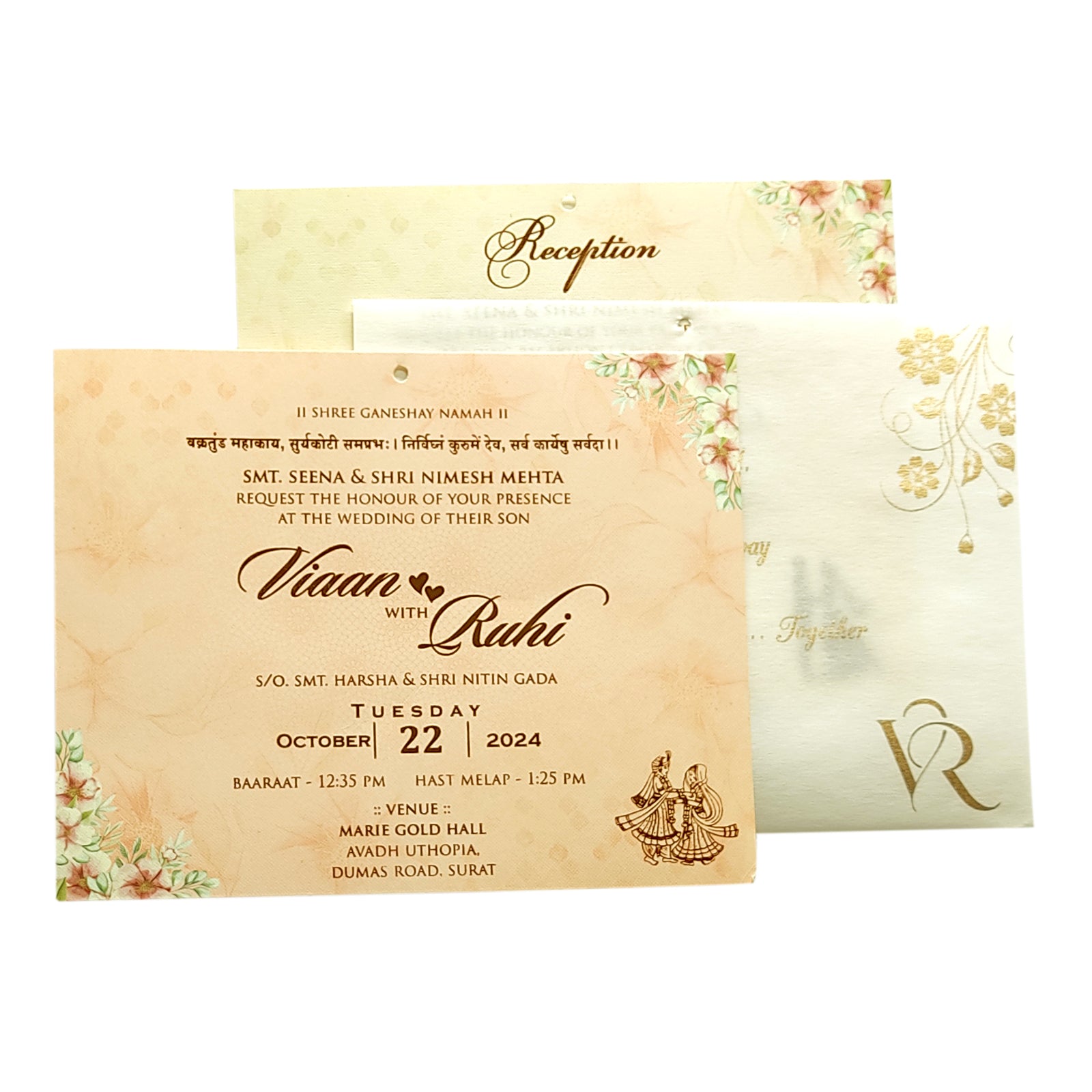 Pale Green Tracing Sheet Invitation-KVN06410