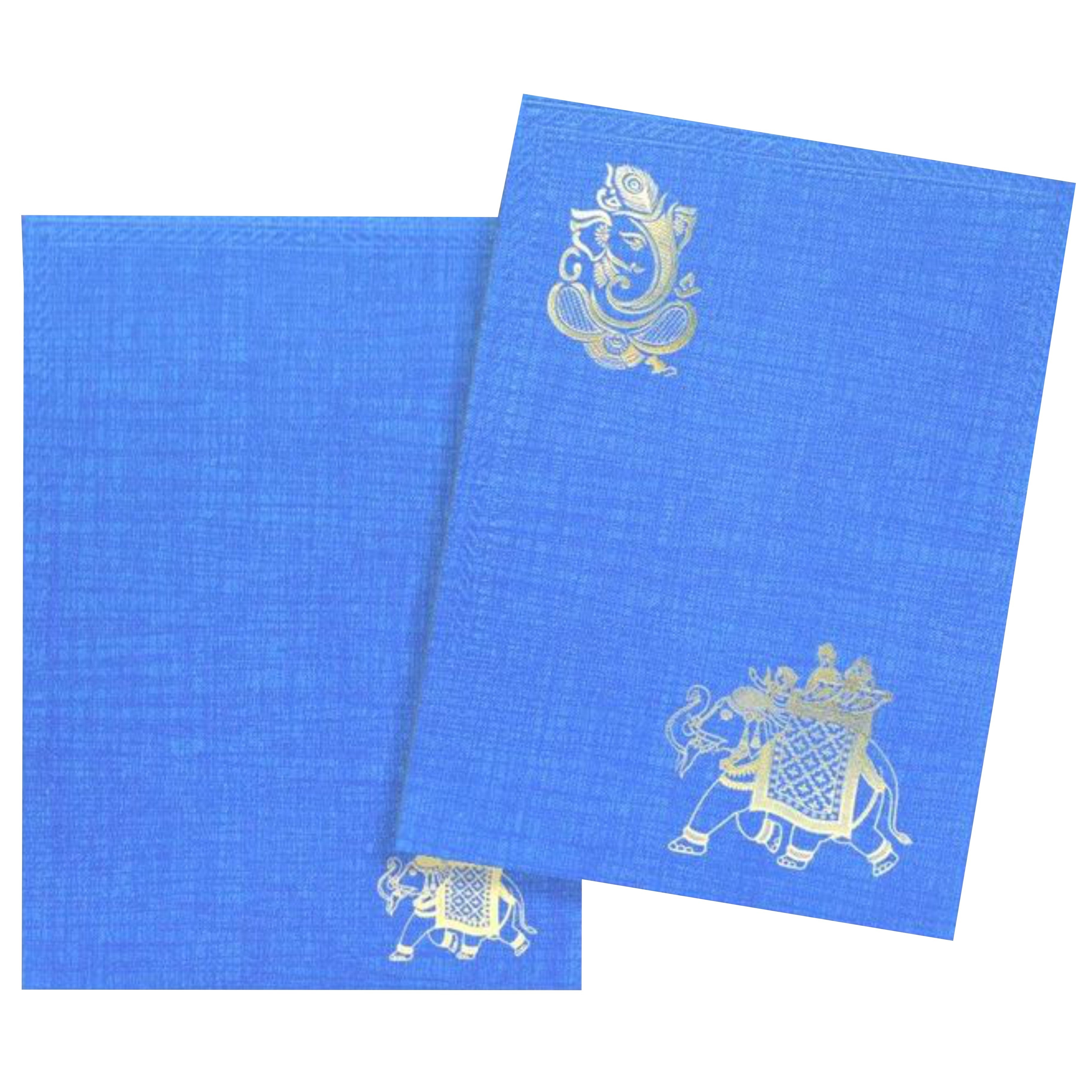 Blue Elephant Gold Foiling Invitation-KNCM11BG