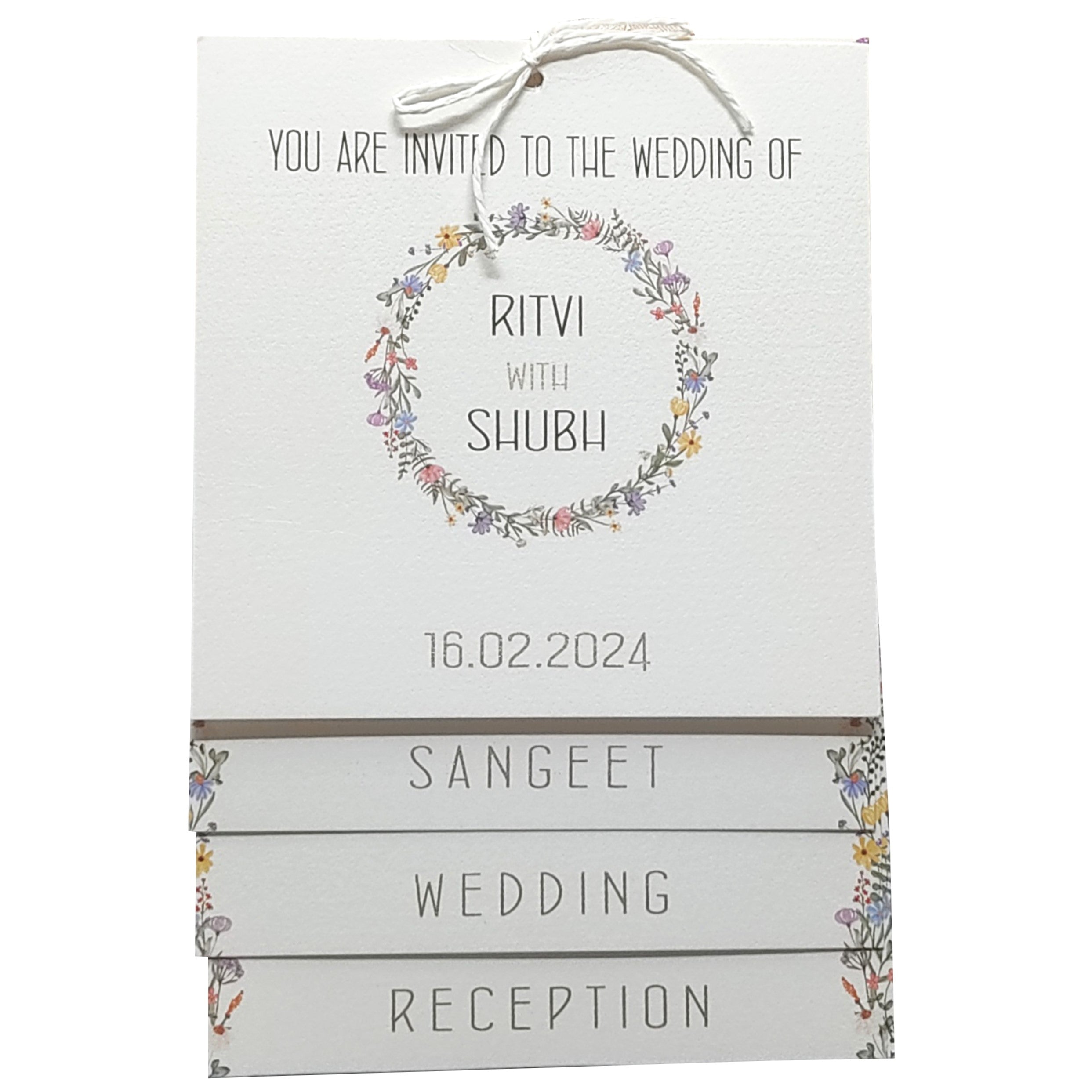 Grey Floral Design Invitation Card-KRC29370