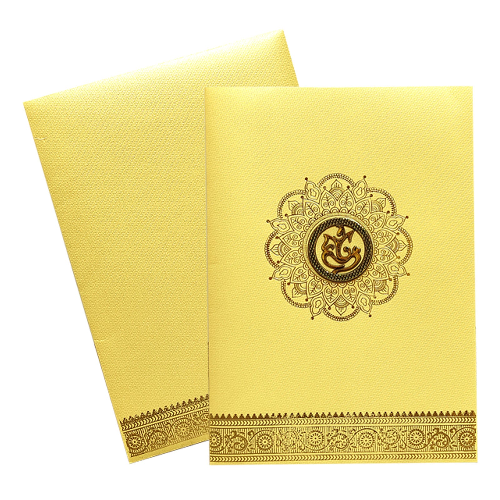 Gold Ganesha Foil Invitation Card-KNKTG026