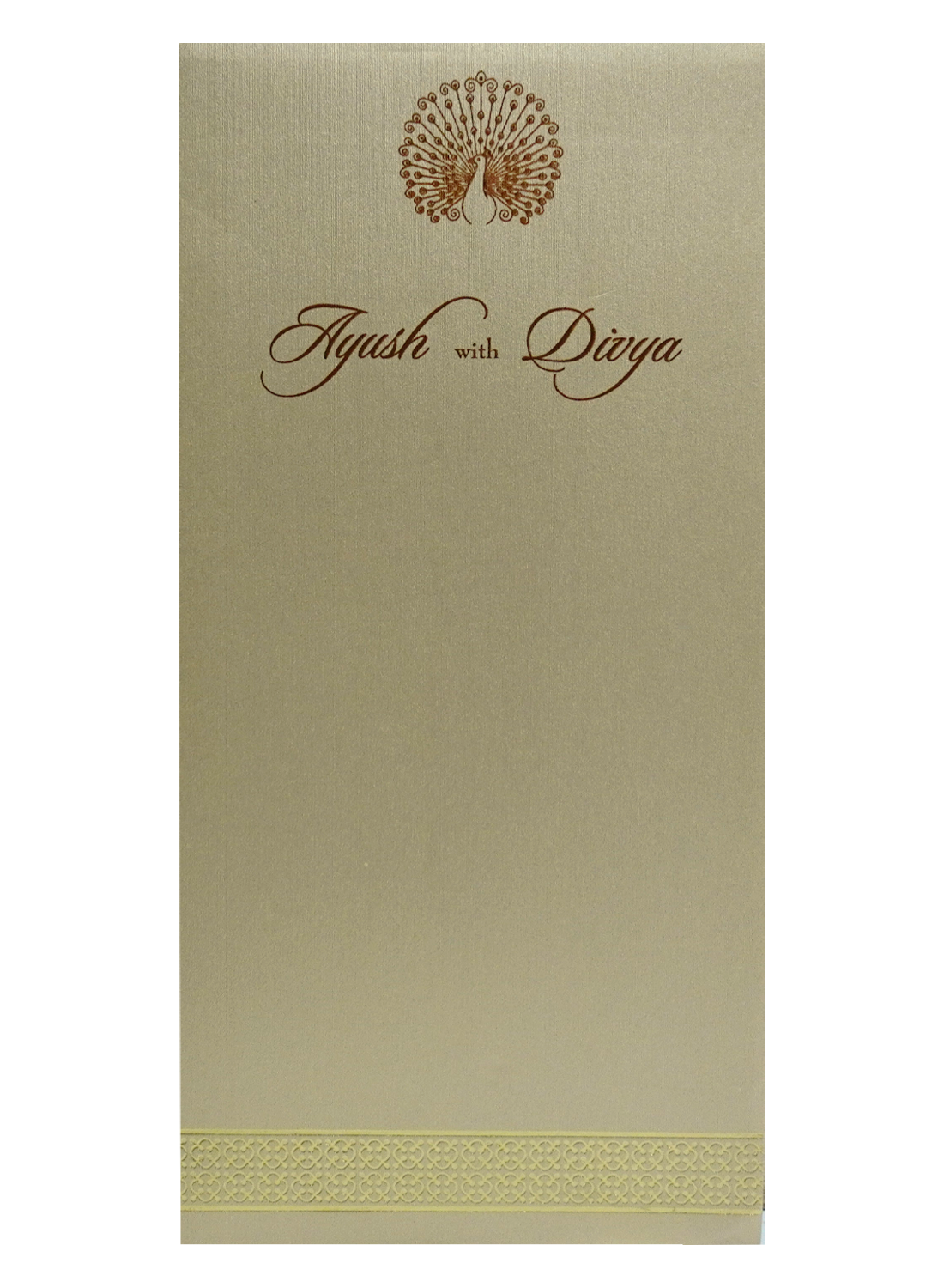 Beige Single Tracing Invitation Card-KRCS7361