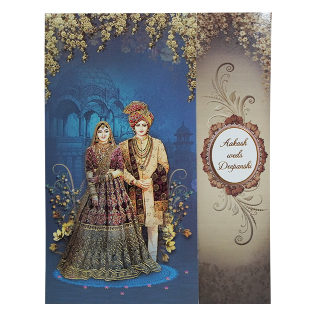 Blue Door Bride Groom Wedding Card Design-KAC05190