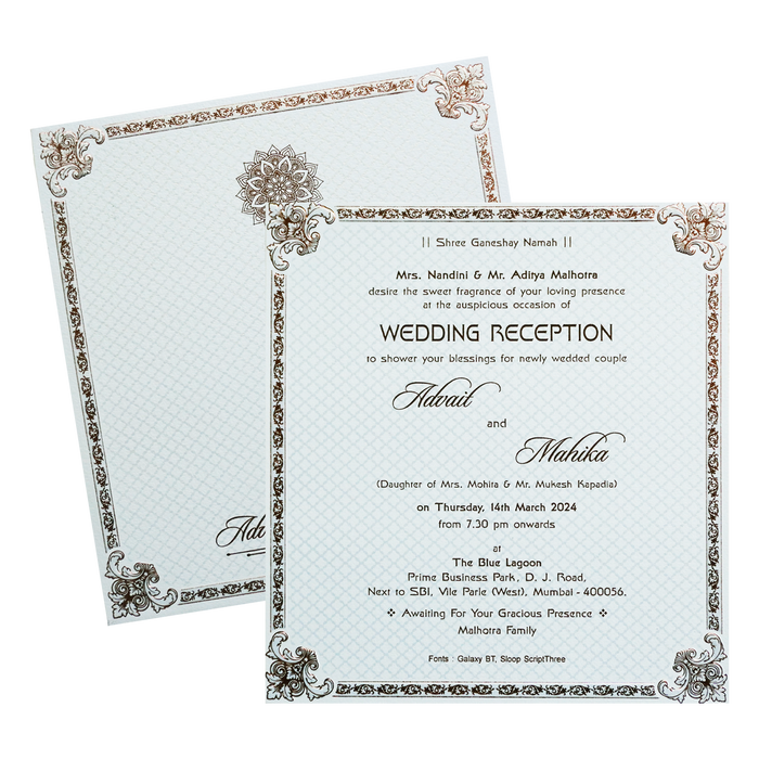 Pearl White Single Invitation-King of Cards