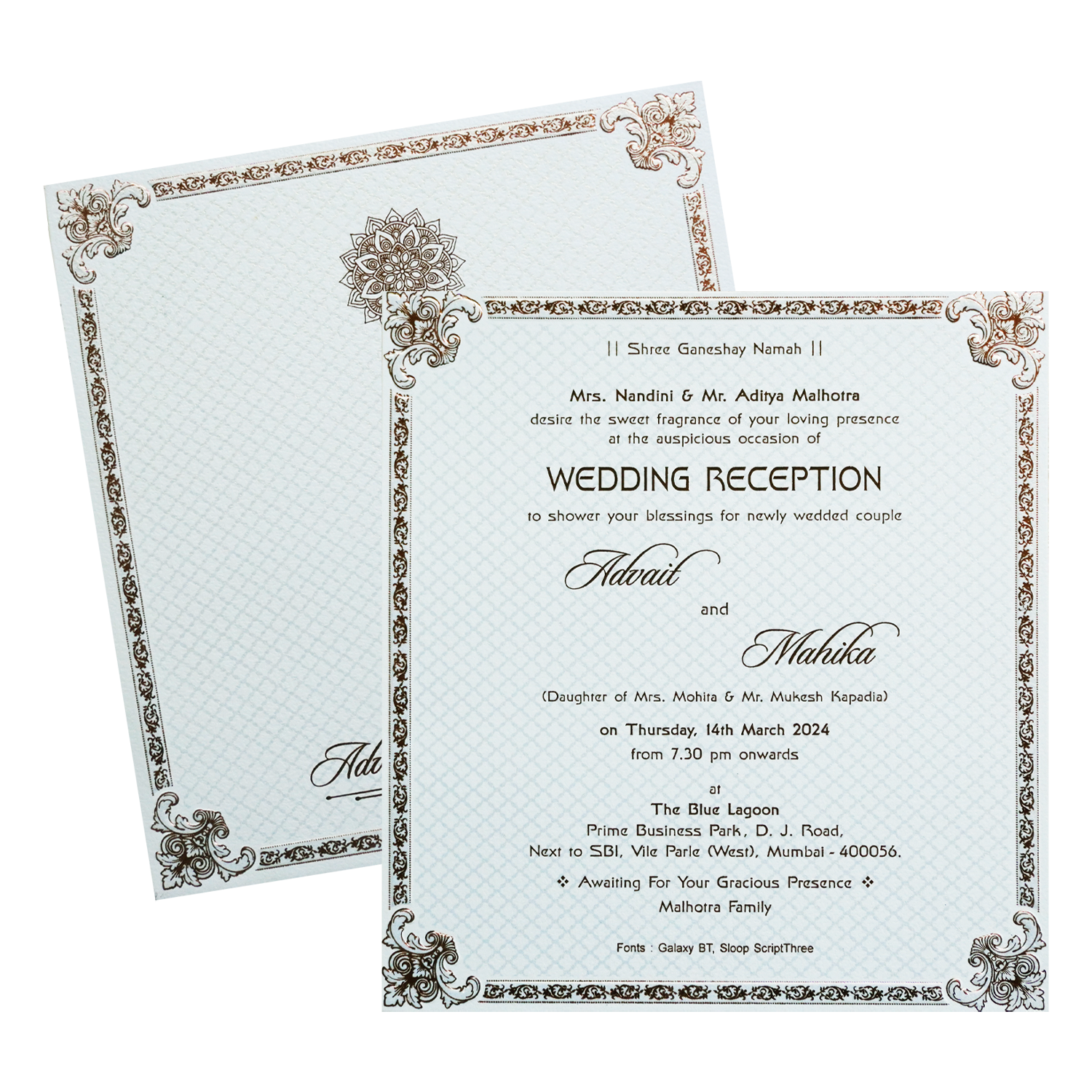 Pearl White Single Invitation – King of Cards