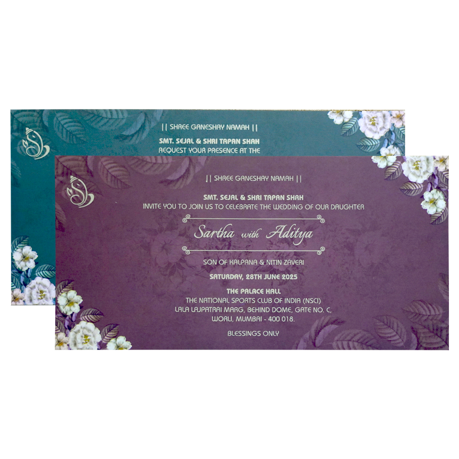 Lavender Blue Wedding Card-KVN06860